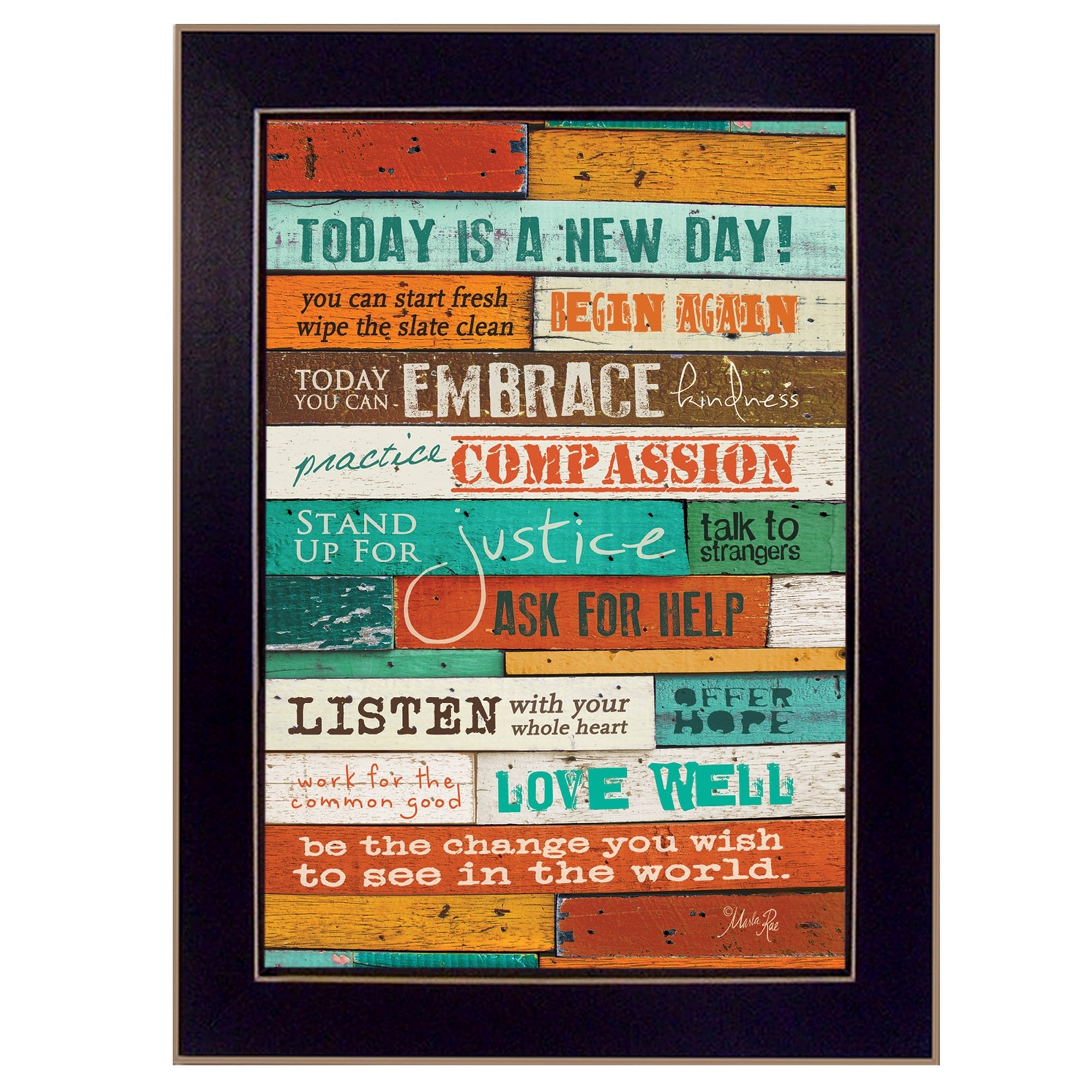 "A New Day" By Marla Rae, Printed Wall Art, Ready To Hang Framed Poster, Black Frame - Rainbowbestdeals