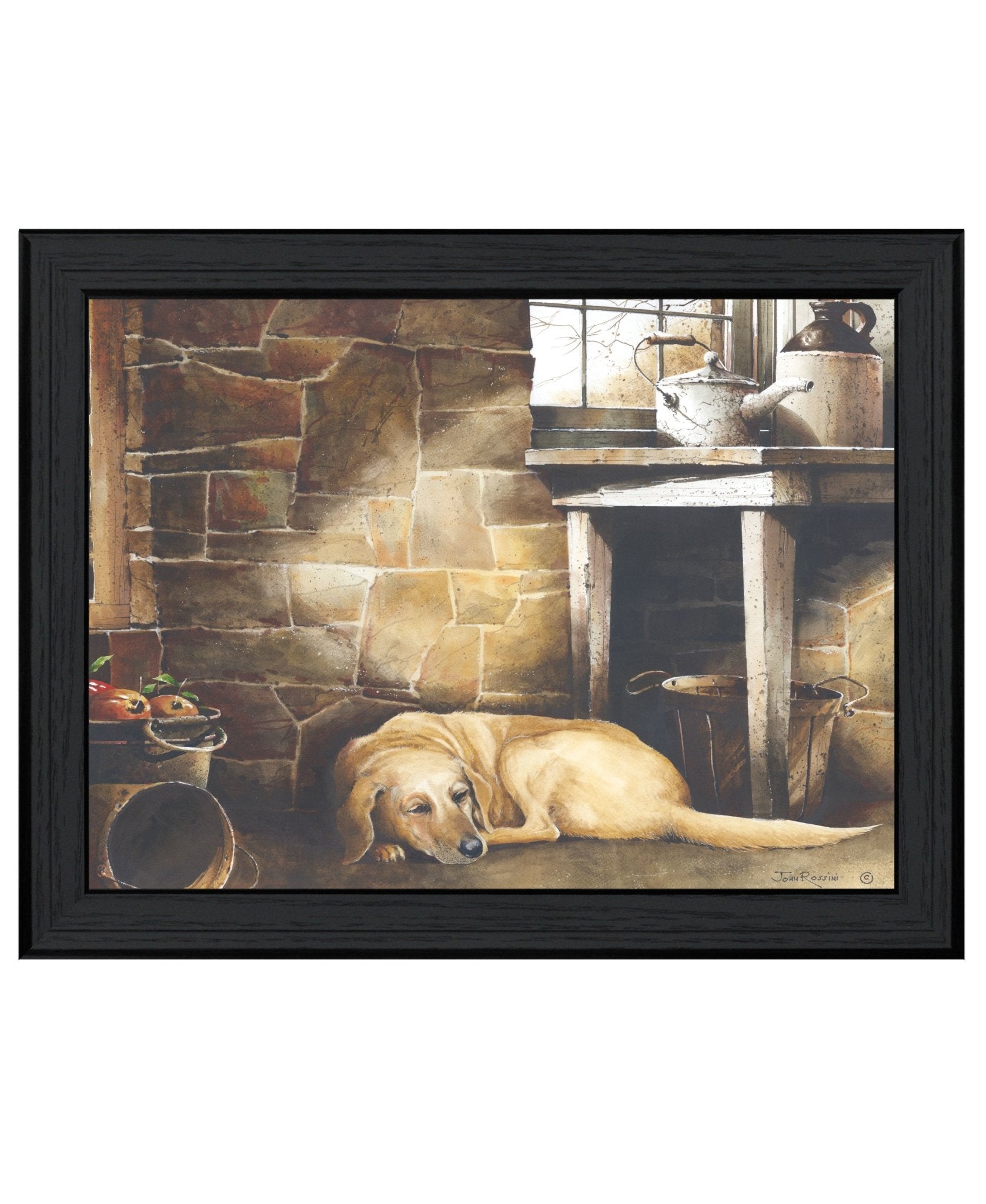 "A quiet place" by Artisan John Rossini, Ready to Hang Framed Print, Black Frame - Rainbowbestdeals