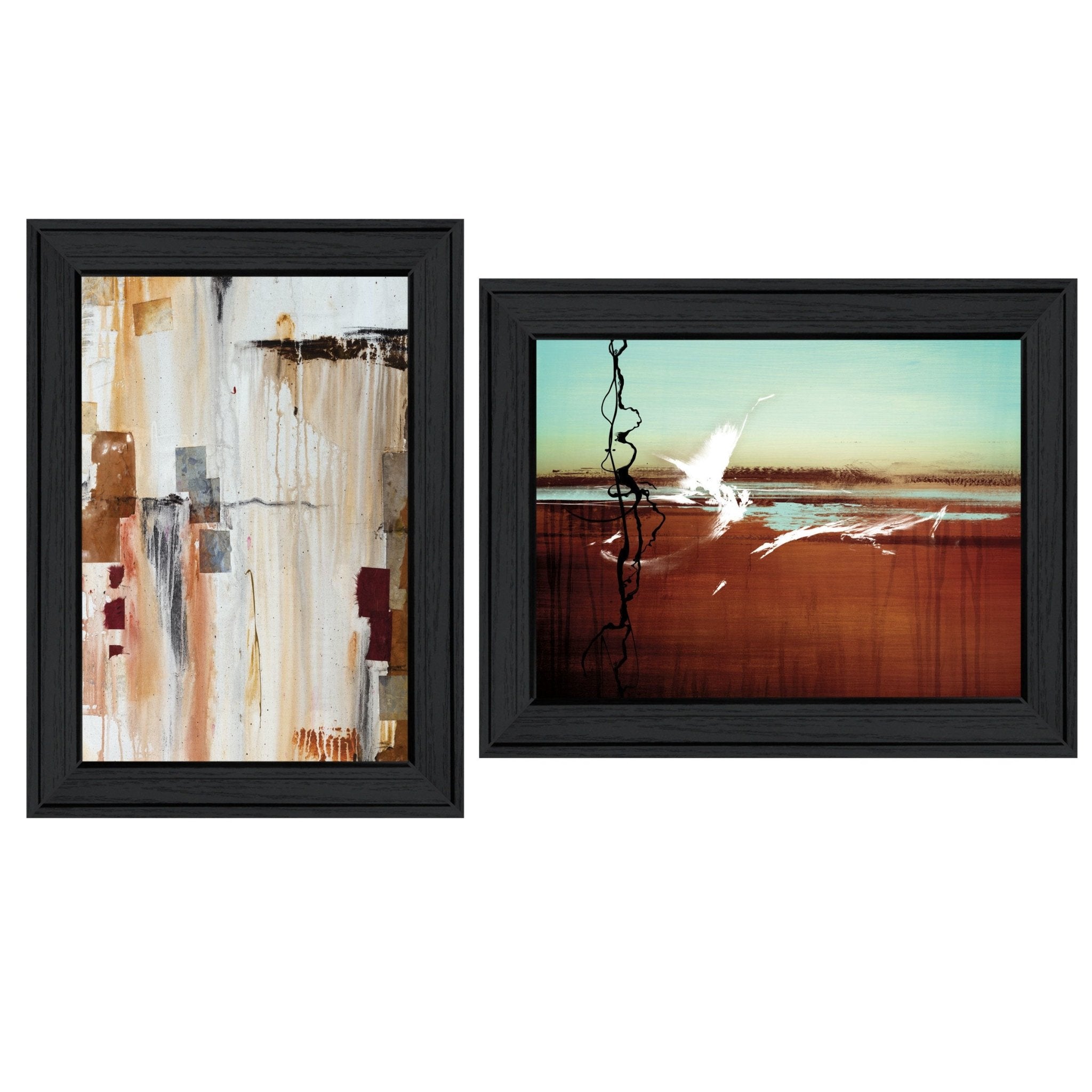 "Abstract Flight" 2 - Piece Vignette by Cloverfield & Co, Black Frame - Rainbowbestdeals