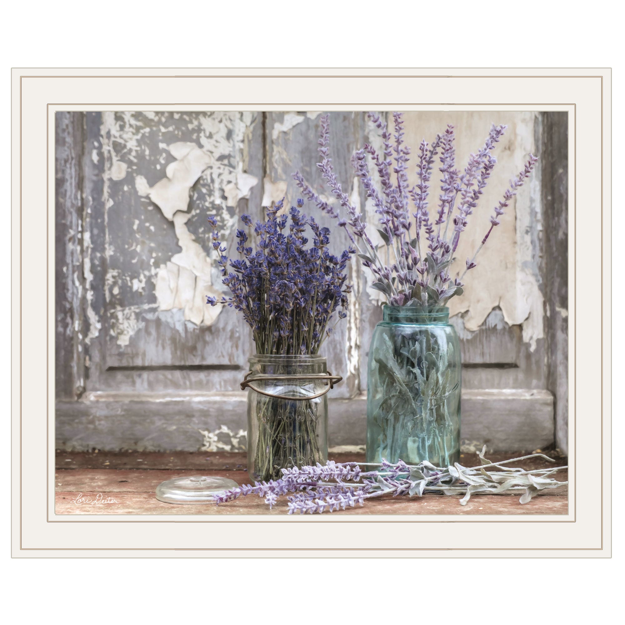 "Abundance of Beauty" by Lori Deiter, Ready to Hang Framed Print, White Frame - Rainbowbestdeals