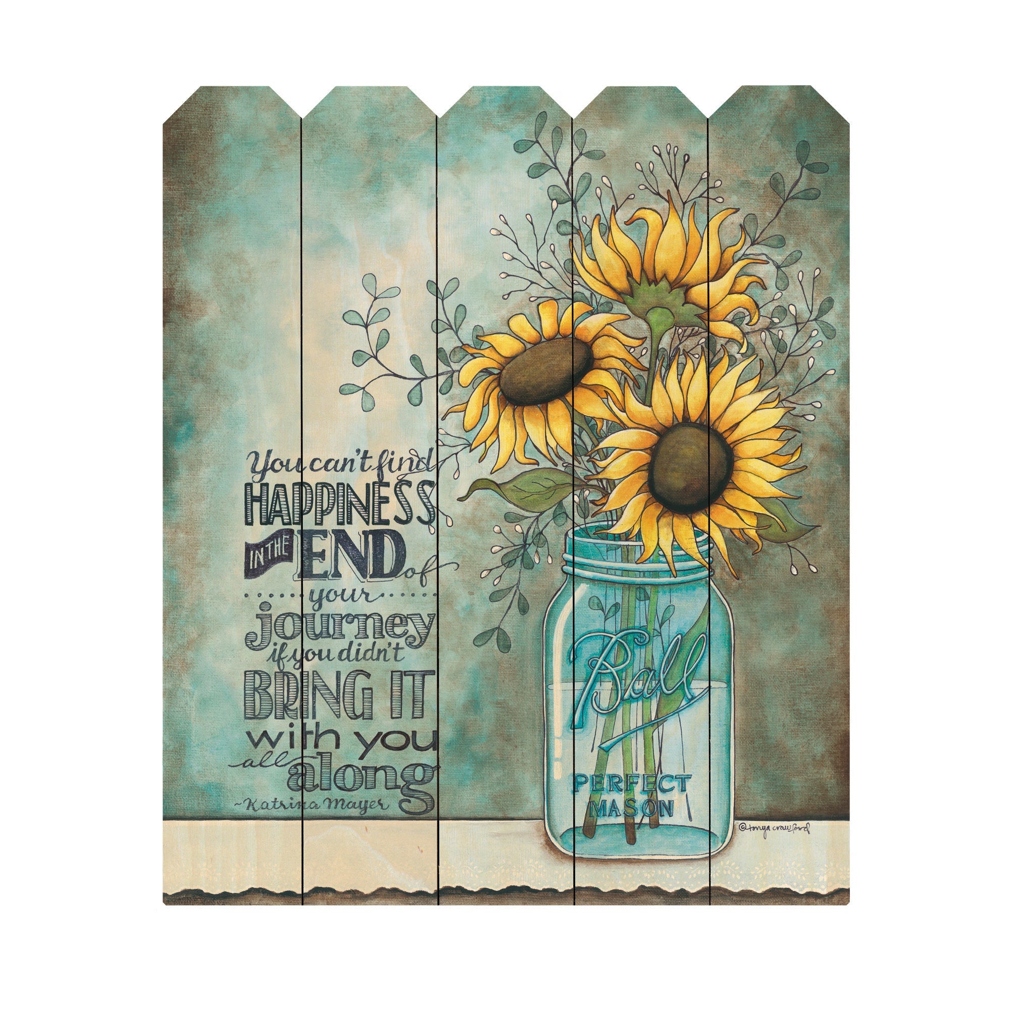 "All Along" By Artisan Tonya Crawford, Printed on Wooden Picket Fence Wall Art - Rainbowbestdeals