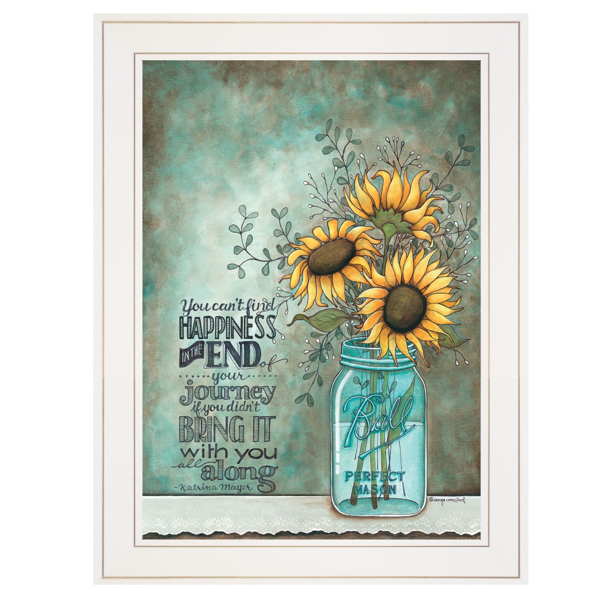 "All Along" by Tonya Crawford, Ready to Hang Framed print, White Frame - Rainbowbestdeals