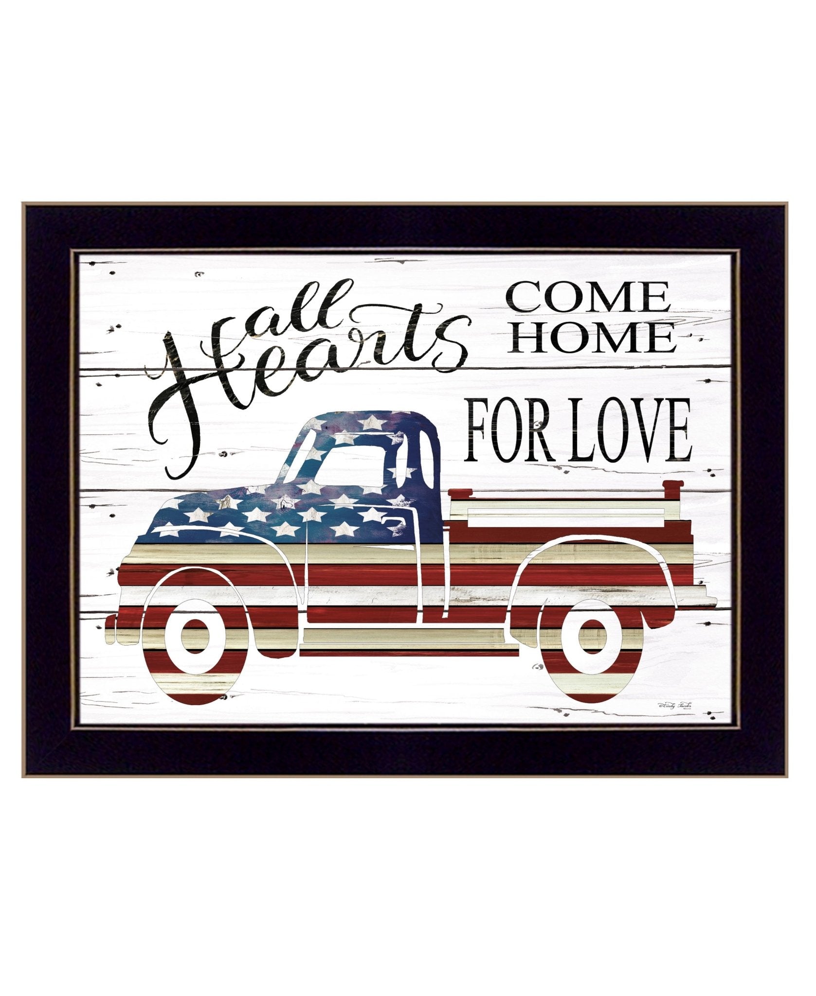 "All Hearts Come Home for Love Truck" by Cindy Jacobs, Ready to Hang Framed Print, Black Frame - Rainbowbestdeals