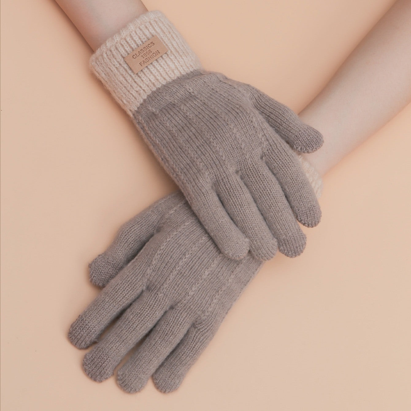 Ladies Winter Touch Screen Warm Knit Gloves