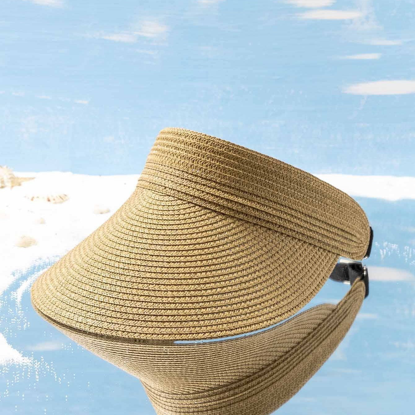 Womens Wide Brim Sun Visor Foldable Straw Beach Hat Women's Hat New Year Presents Christmas Valentine's Gift For Her