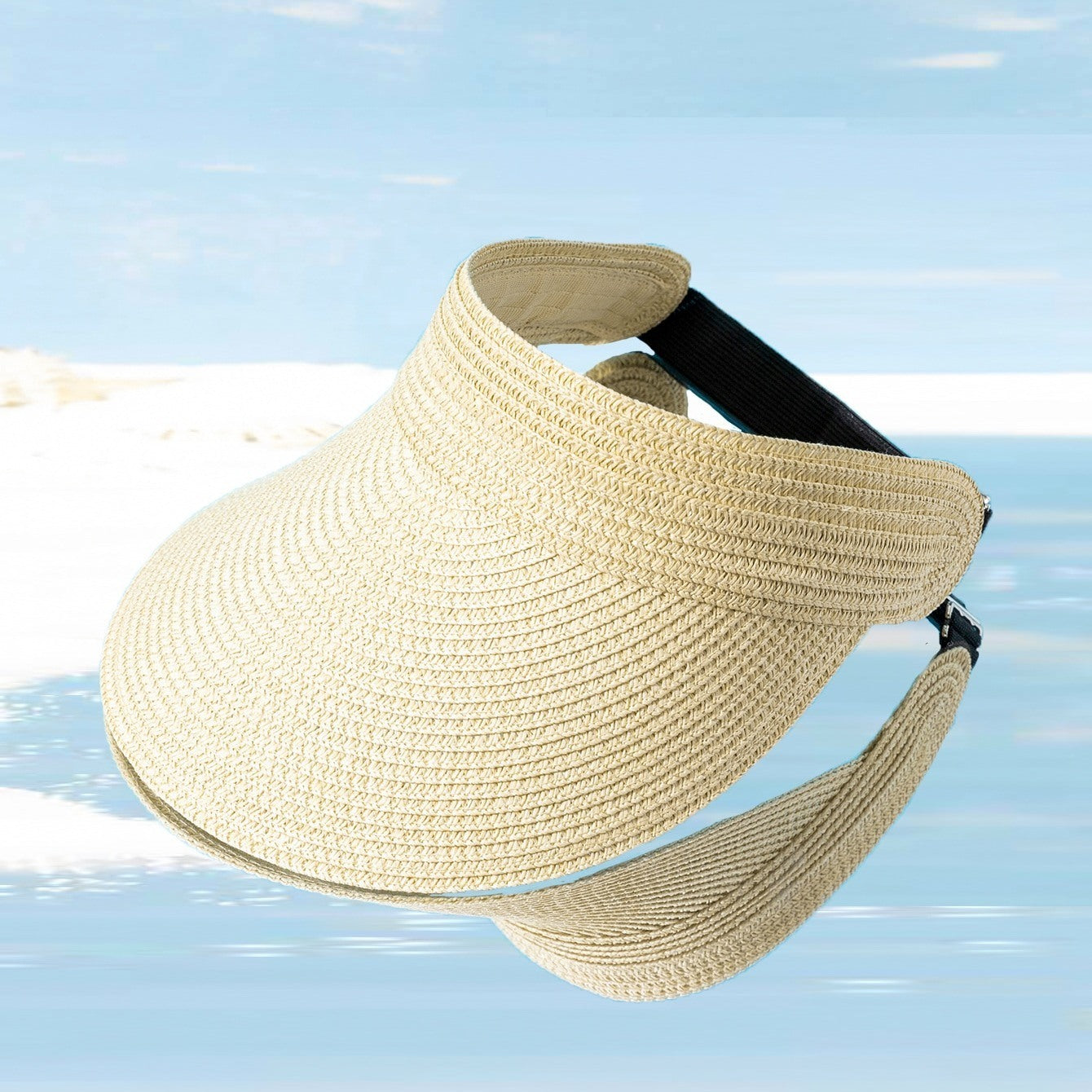 Womens Wide Brim Sun Visor Foldable Straw Beach Hat Women's Hat New Year Presents Christmas Valentine's Gift For Her