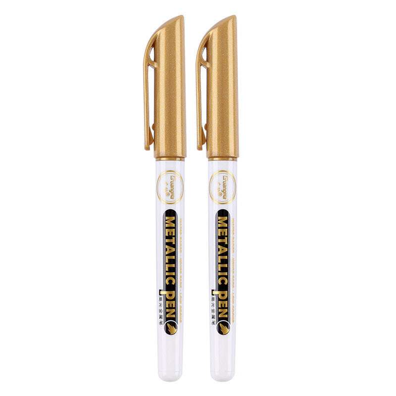 2pcs Metallic Pen; Golden Silver Resin Drawing Pen; Marker Pen For Acrylic Paint DIY Epoxy Resin Mold Highlight Permanent Marker Handmade Craft