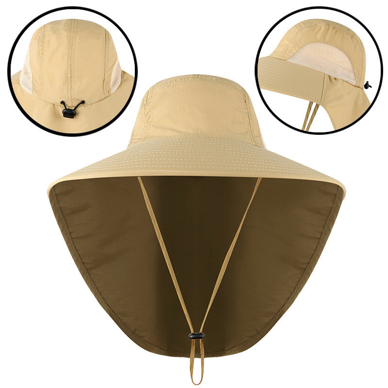 Fishing Sun Hat UV Protection Neck Cover Sun Protect Cap Wide Brim Neck Flap Fishing Cap For Travel Camping Hiking Boating