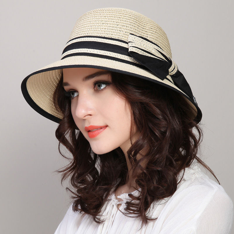 1pc Sun Hat; Beach Hat; Sun Protection; Foldable; Ribbon Hat; Women's Hat; Colors: Milky White/White/Beige/Pink/Brown