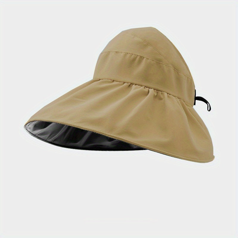 Wide Brim Sun Visor Foldable Picnic Hat Beach UV Protection Scallop Cap For Outdoor; Women's Hat & Caps