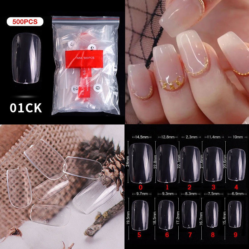 1 Bag 500PCS Artificial Nail Art Tips;  Coffin Long Square Stiletto Nail Fake Tips