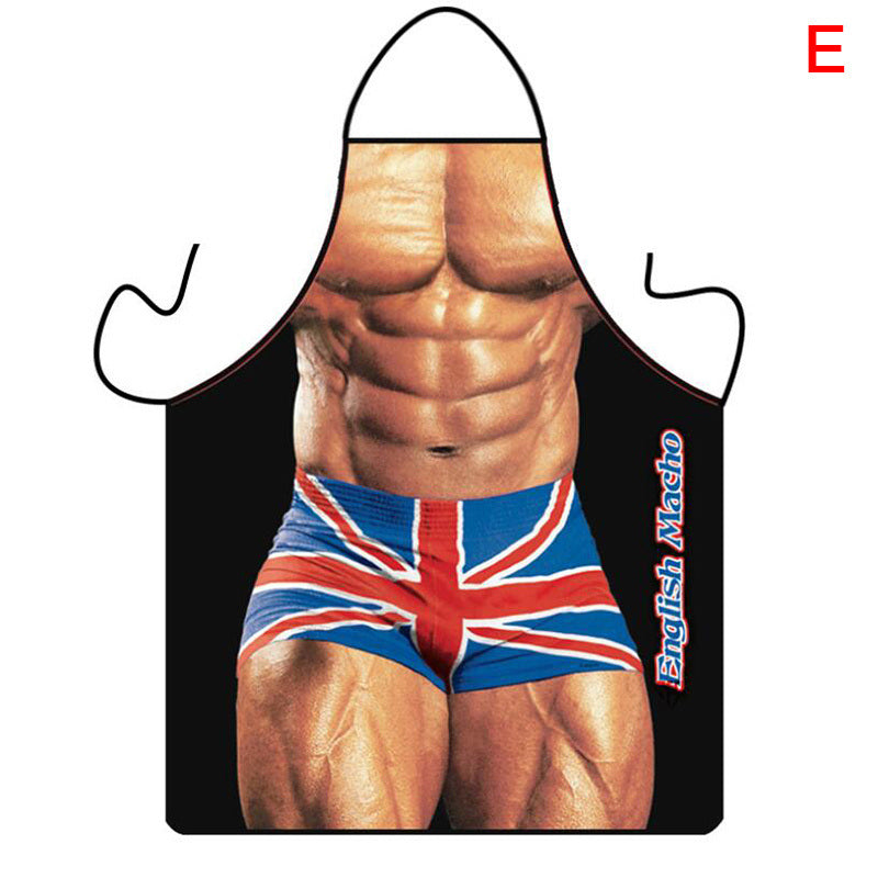 1pc Funny Muscle Man Kitchen Apron Sexy Women Cooking Pinafore Home Cleaning Tool
