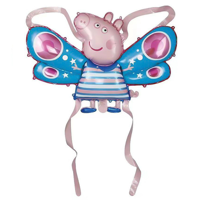 Peppa Pig wing balloon cartoon wing balloon children's toys to push the stall balloon