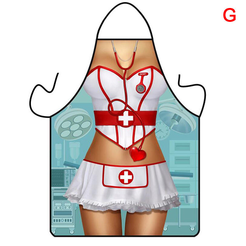 1pc Funny Muscle Man Kitchen Apron Sexy Women Cooking Pinafore Home Cleaning Tool