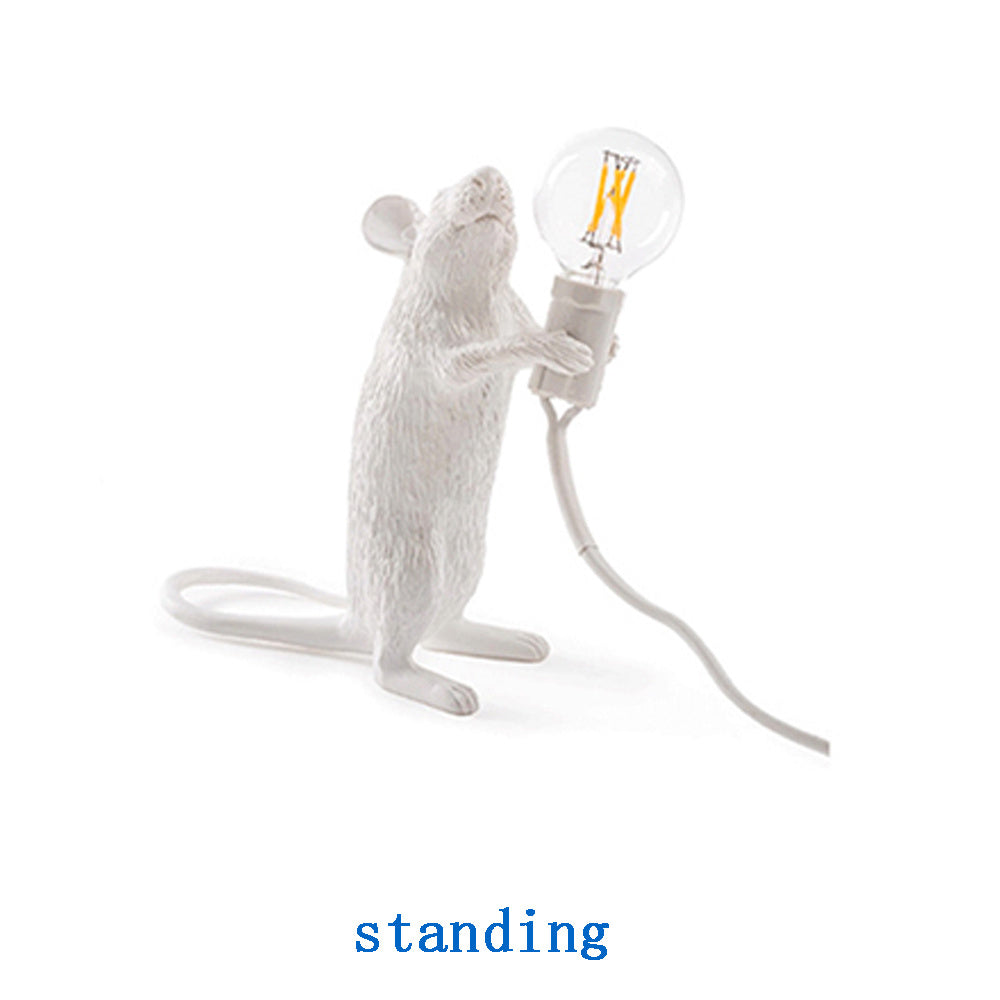 Creative Nordic Resin Mouse Table Lamp Desk LED Night Lights Small Mini Rat Desk Lamps