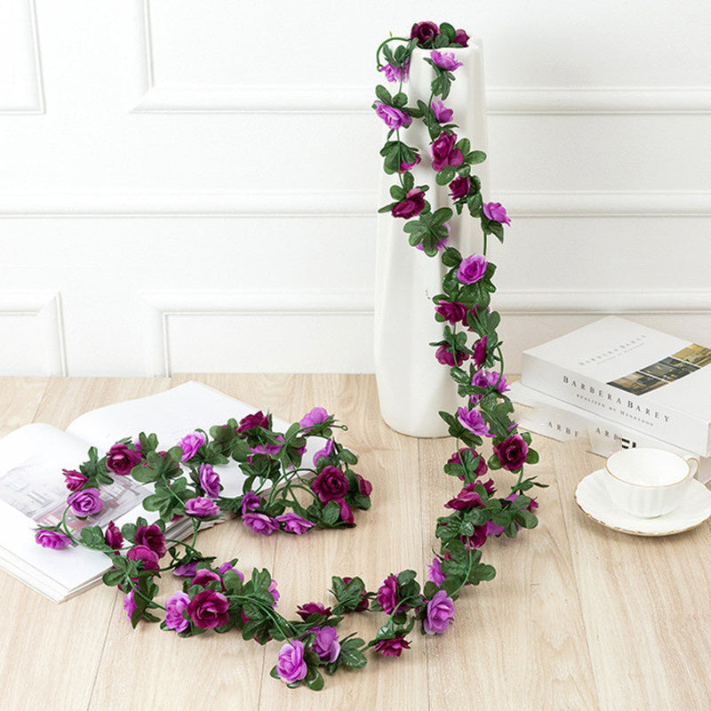 1pc 98.43inch/8.2ft Rose Artificial Flowers; Artificial Flower Christmas Garland; Fake Rose Vine For Wedding Home Room Decoration Spring Autumn Garden Arch DIY Fake Plant Vine; Mother's Day Decor