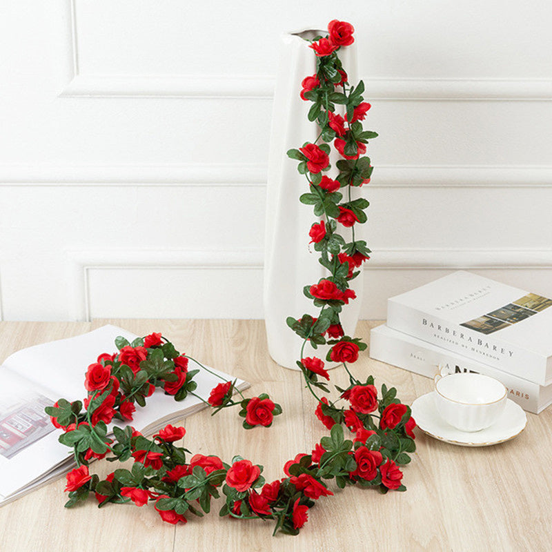 1pc 98.43inch/8.2ft Rose Artificial Flowers; Artificial Flower Christmas Garland; Fake Rose Vine For Wedding Home Room Decoration Spring Autumn Garden Arch DIY Fake Plant Vine; Mother's Day Decor