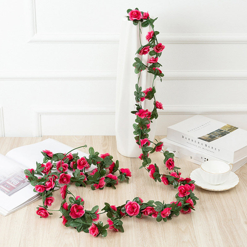 1pc 98.43inch/8.2ft Rose Artificial Flowers; Artificial Flower Christmas Garland; Fake Rose Vine For Wedding Home Room Decoration Spring Autumn Garden Arch DIY Fake Plant Vine; Mother's Day Decor