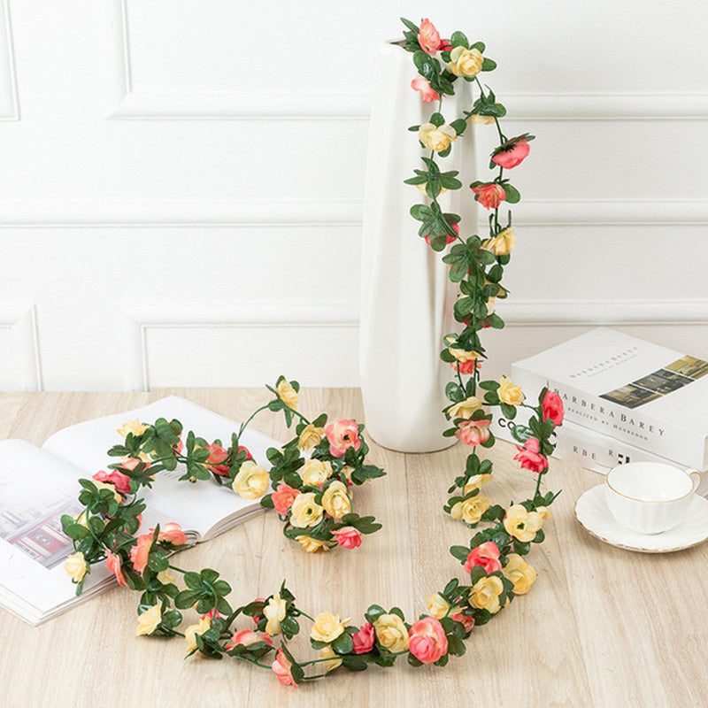 1pc 98.43inch/8.2ft Rose Artificial Flowers; Artificial Flower Christmas Garland; Fake Rose Vine For Wedding Home Room Decoration Spring Autumn Garden Arch DIY Fake Plant Vine; Mother's Day Decor