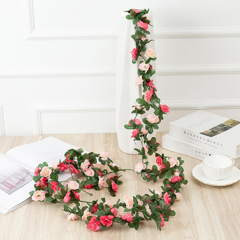 1pc 98.43inch/8.2ft Rose Artificial Flowers; Artificial Flower Christmas Garland; Fake Rose Vine For Wedding Home Room Decoration Spring Autumn Garden Arch DIY Fake Plant Vine; Mother's Day Decor