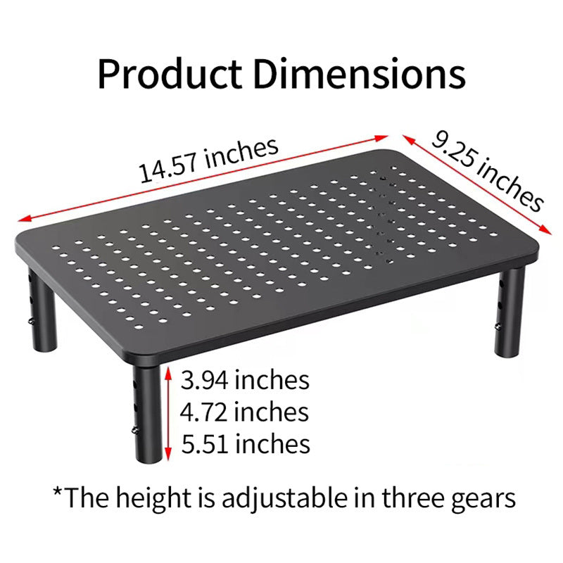 Monitor Stand - Monitor Stand Riser 3 Height Adjustable Monitor Riser With Airflow Vents; Laptop Riser Monitor Desk Organizer For Laptop; PC