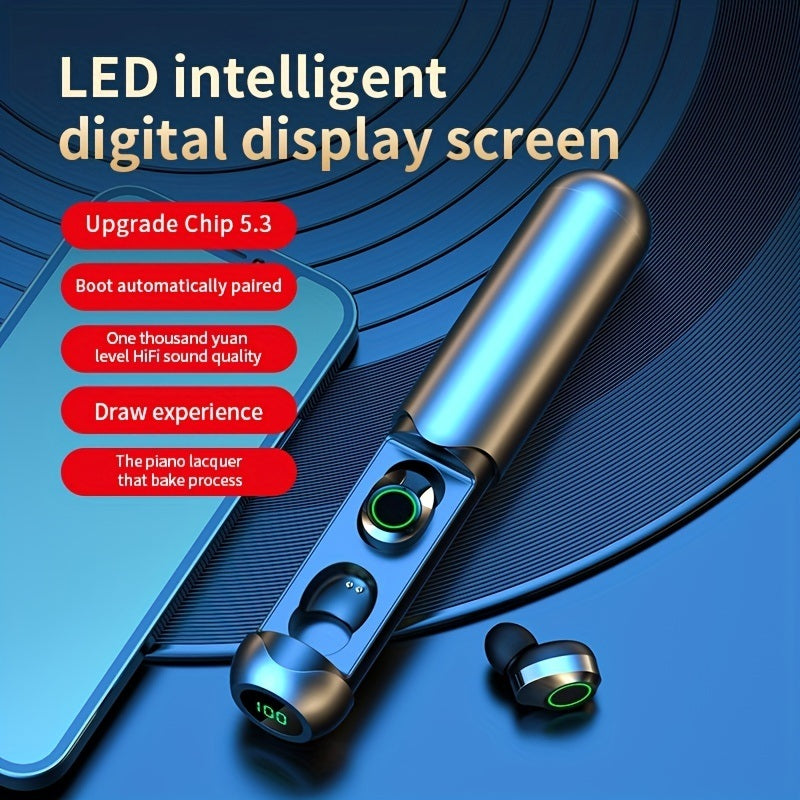 True Wireless Stereo Earbuds; HD Display HiFi Sound Quality; Waterproof Headset Earphone Mini For Smartphones