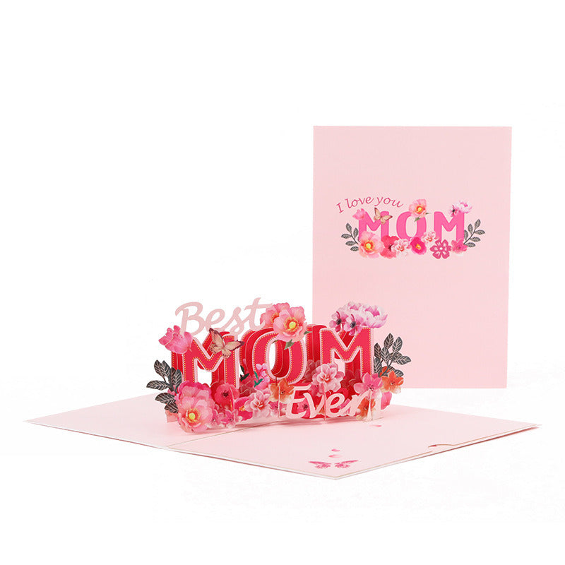 Best Mom Ever 3D Card Thank You Mom Pop Up Greeting Card For Mothers Day