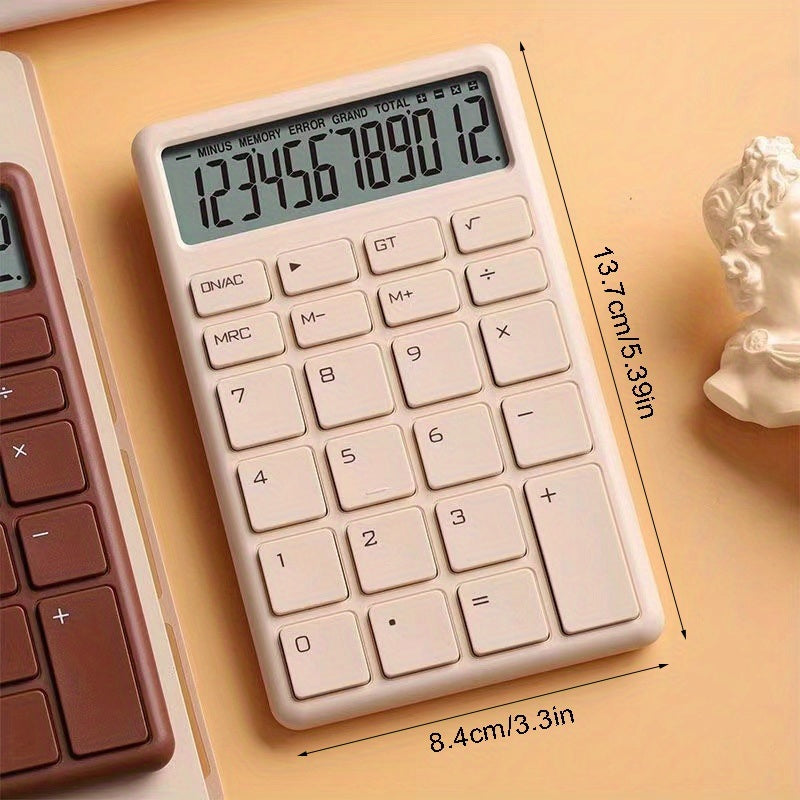 Stylish 12 Digit Battery-Powered Desktop Calculator with Easy-to-Press Big Buttons