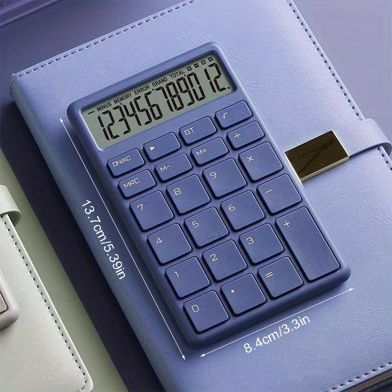 Stylish 12 Digit Battery-Powered Desktop Calculator with Easy-to-Press Big Buttons