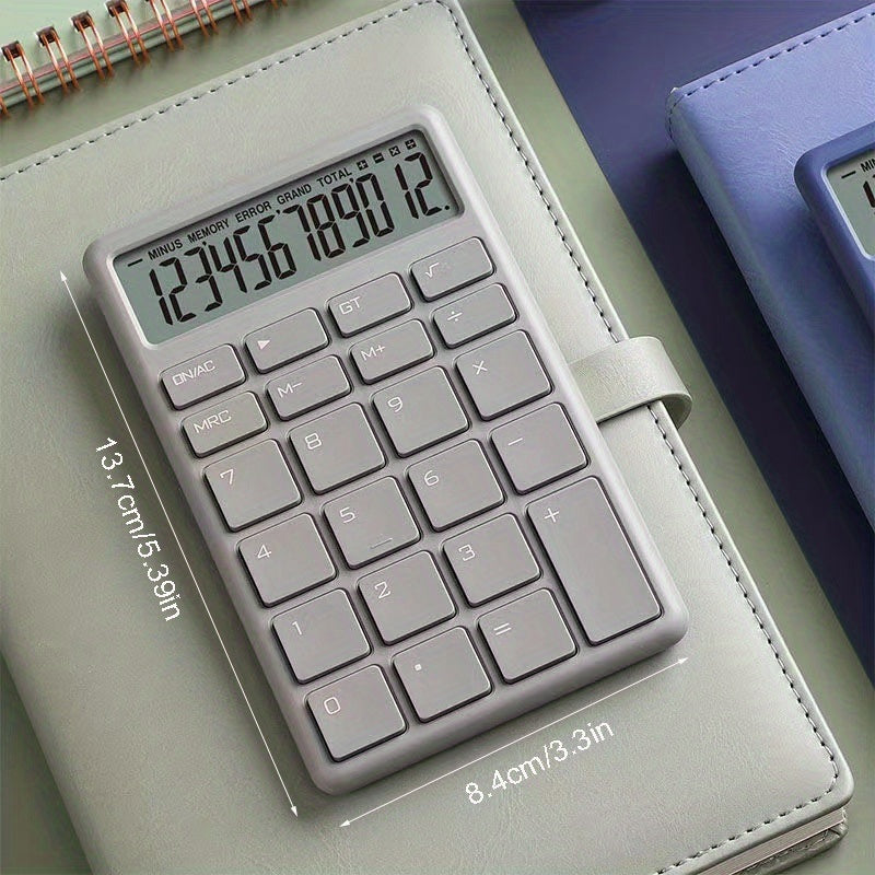 Stylish 12 Digit Battery-Powered Desktop Calculator with Easy-to-Press Big Buttons