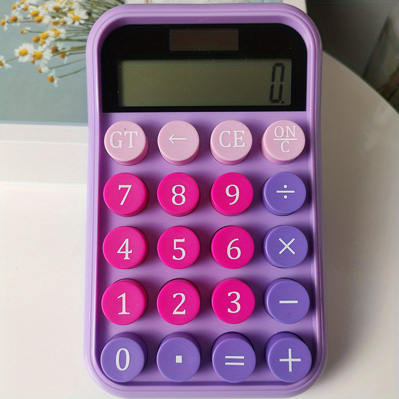 Cute Mini Solar Calculator with Special Mechanical Buttons - Perfect for Office Personality and High Beauty!