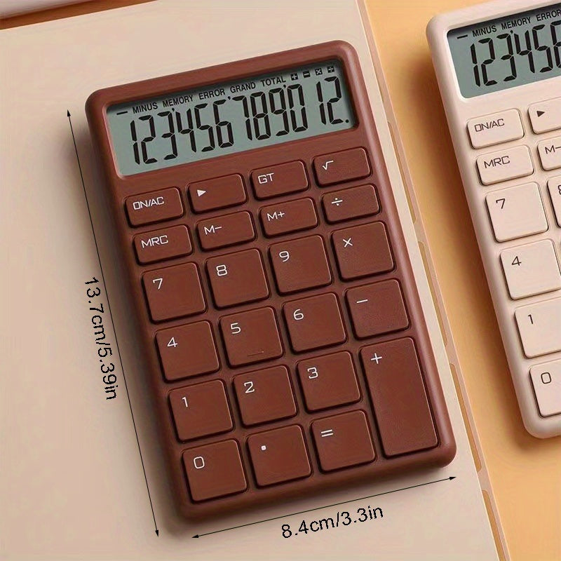 Stylish 12 Digit Battery-Powered Desktop Calculator with Easy-to-Press Big Buttons