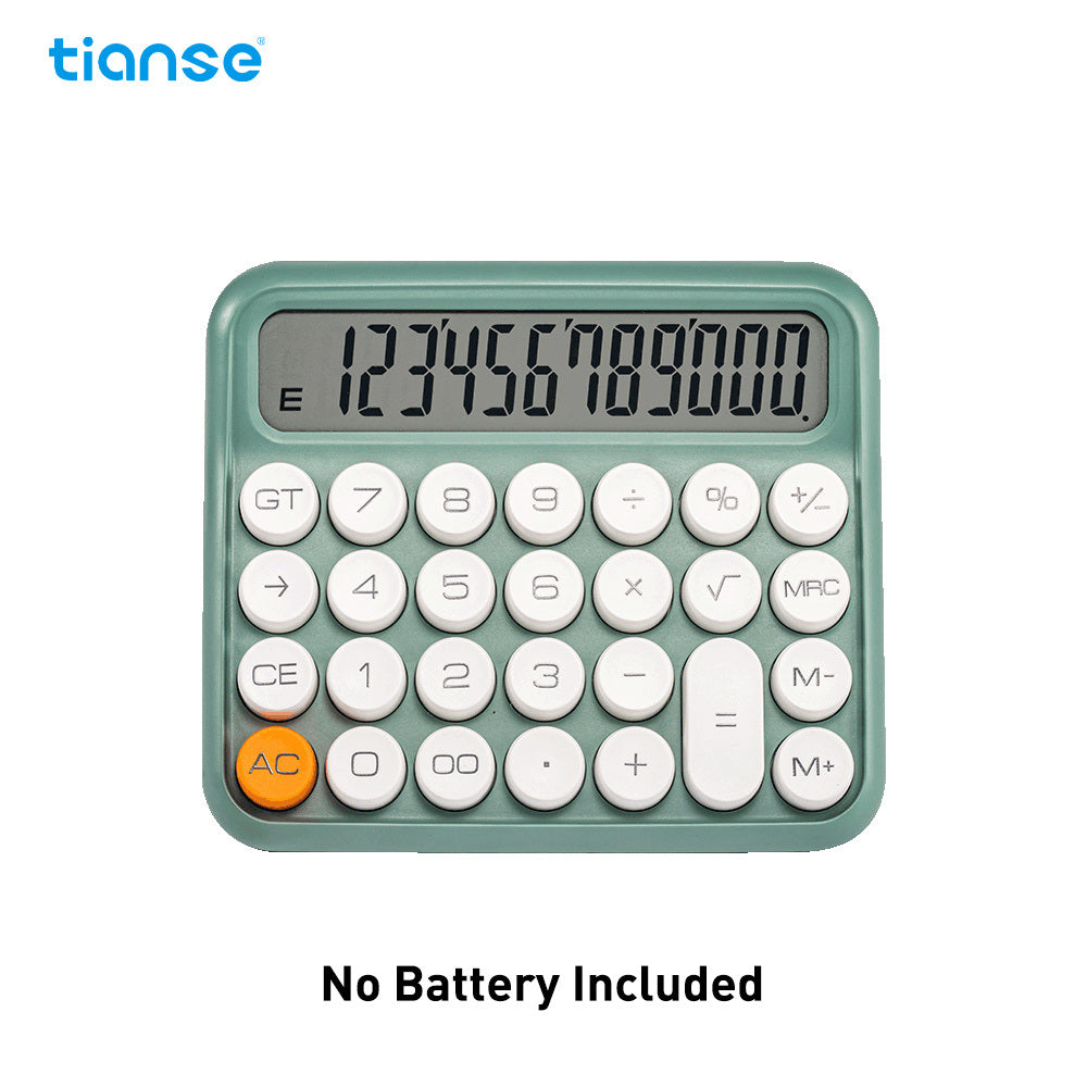 12 Digit TIANSE Desktop Calculator - Large LCD Display, Sensitive Buttons, Removable Key Caps - Perfect for Home, Office, and School!