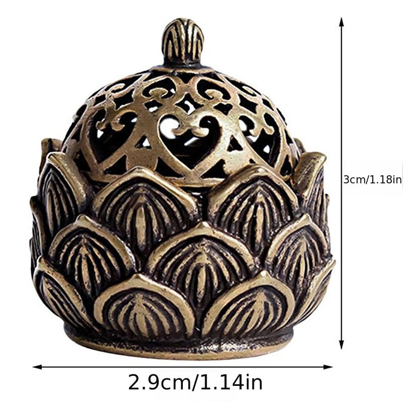 1pc Hollow Lotus Incense Burner Hollow Incense Serving Tea Table Ornament Mini Incense Burner