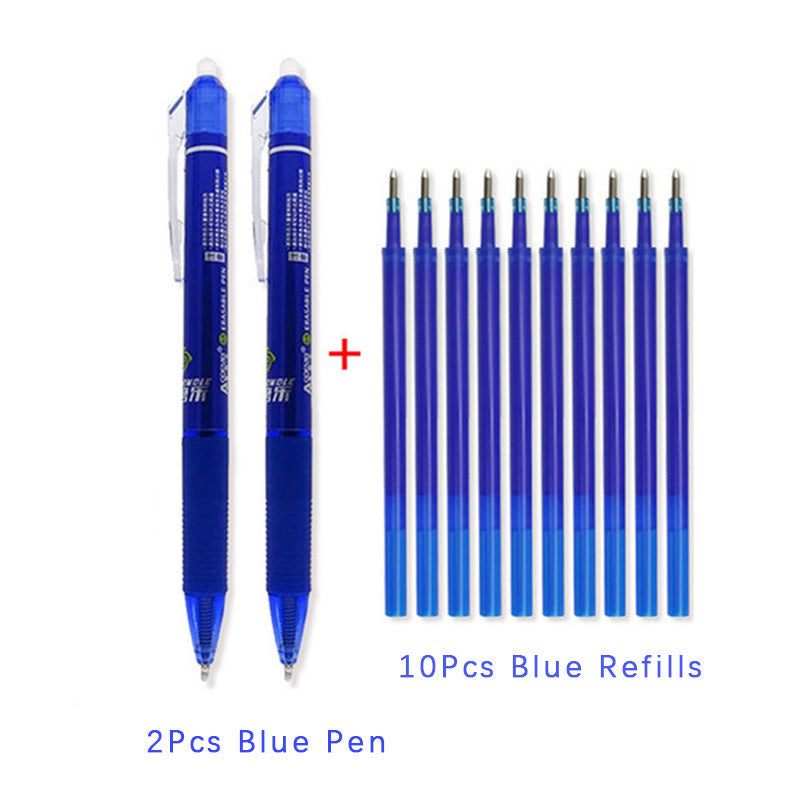 Large Capacity Ink,Erasable Pen 0.5mm Push Automatic Gel Pen Washable Handle Magic Erasable Refills Rods Longer Writing School