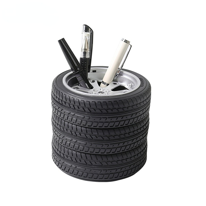 Creative Pen Holder Tire Modeling Gifts, Desktop Reception PVC Tire Penholder For Home Room/Office/School Art Supplies