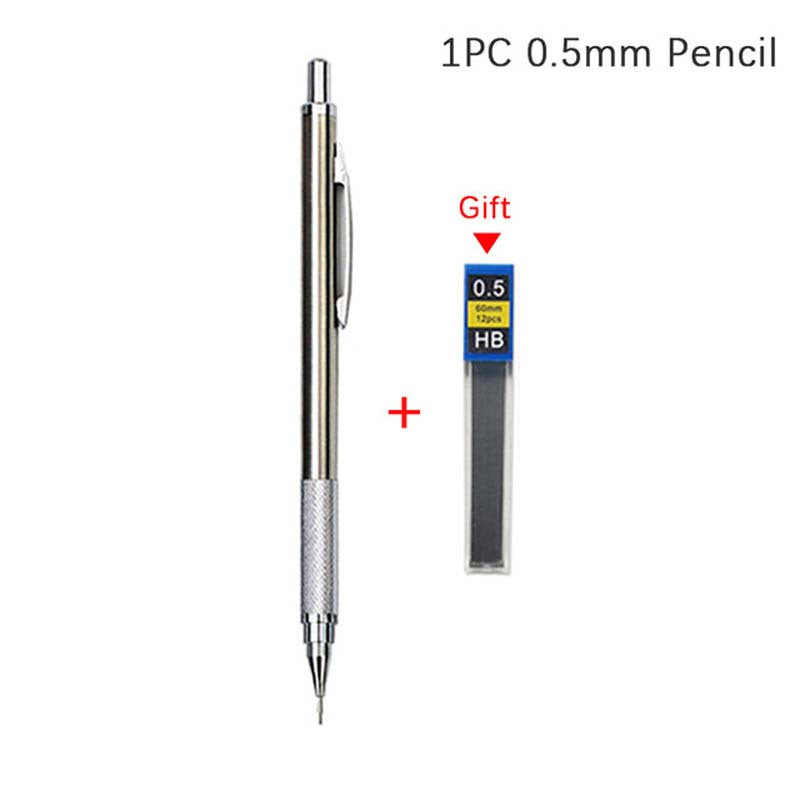 0.3/0.5/0.7/0.9/1.3/2.0mm Mechanical Pencil Set Full Metal Art Drawing Painting Automatic Pencil With Leads,Office School Supply