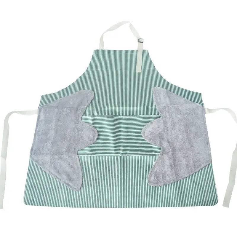 1pc Striped Linen Aprons, Adjustable Kitchen Cooking Apron, Cotton And Linen Machine Washable With 2 Pockets