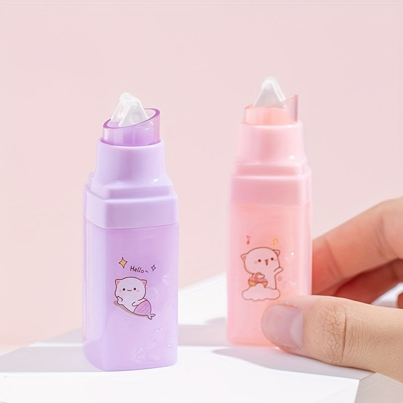 Creative Cartoon Peach Cat Double-Sided Adhesive Transparent Tape - Perfect for Office & Student Hand Accounts!