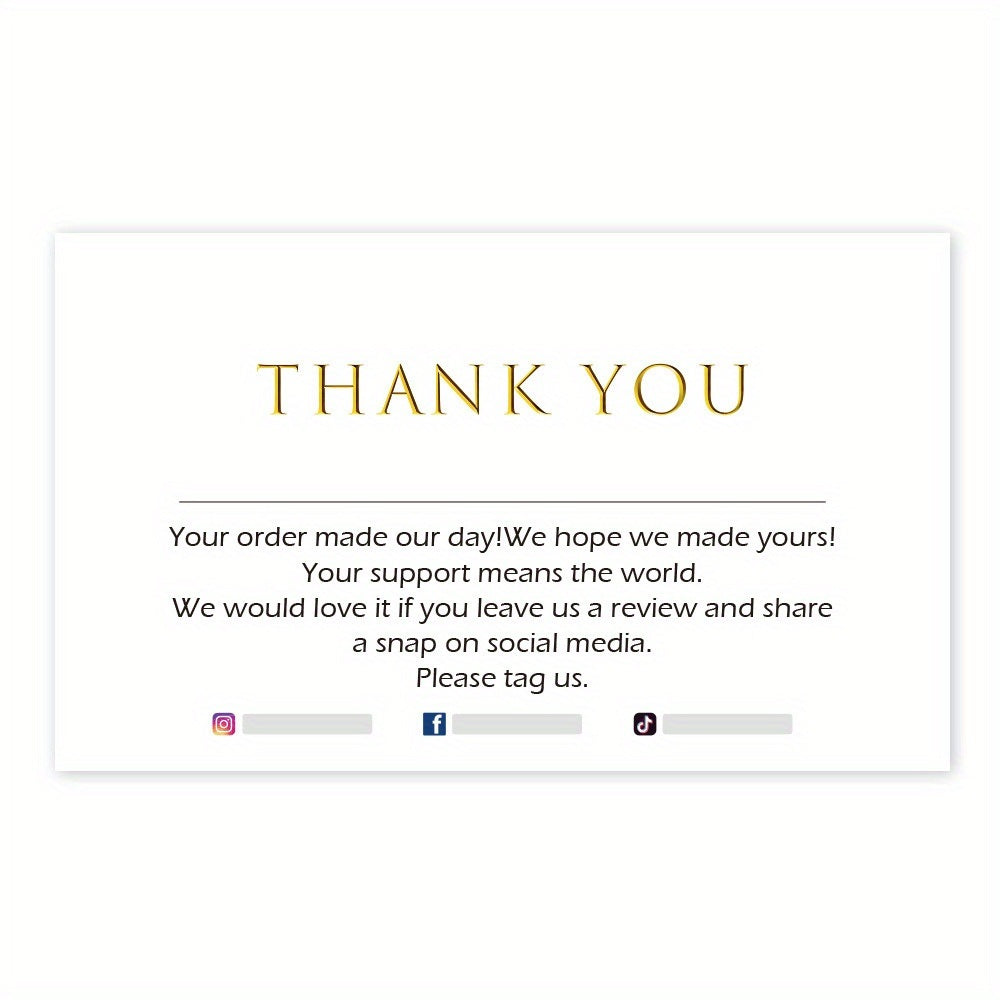 30-Pack Thank You Cards With Social Media Accounts Blank, 3.5''x 2.1'' Greeting Blank Cards, Thank You For Supporting My Small Business Cards