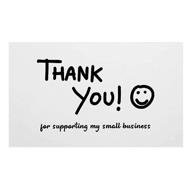 50pcs Thank You For Supporting My Small Business Cards, - 3.5''x2.1'' - Black And White Greeting Blank Cards, Recommended For Online Retailers, Small Business Owners And Local Stores
