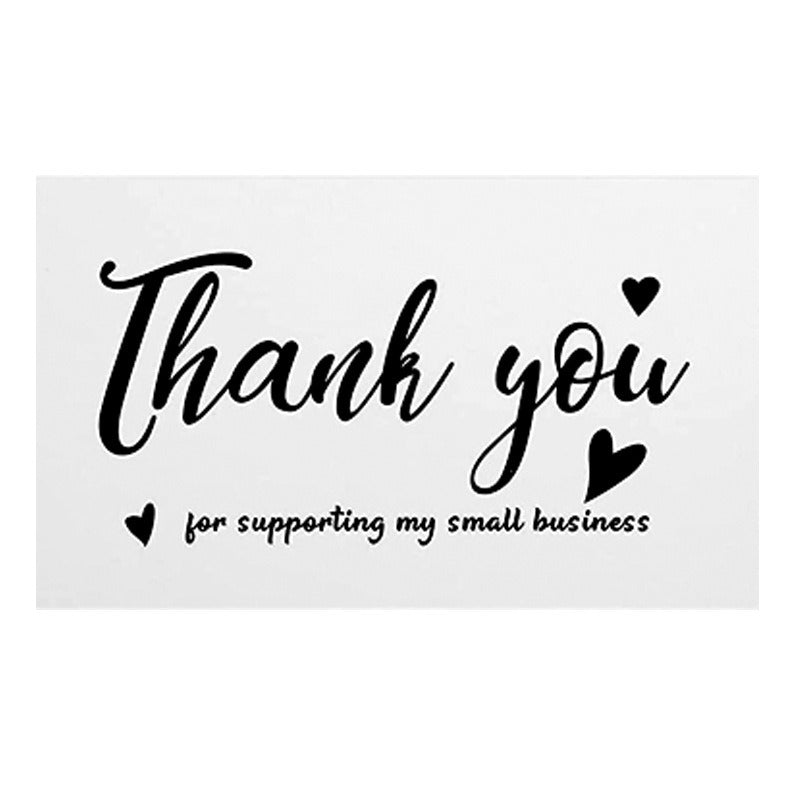 50pcs Thank You For Supporting My Small Business Cards, - 3.5''x2.1'' - Black And White Greeting Blank Cards, Recommended For Online Retailers, Small Business Owners And Local Stores