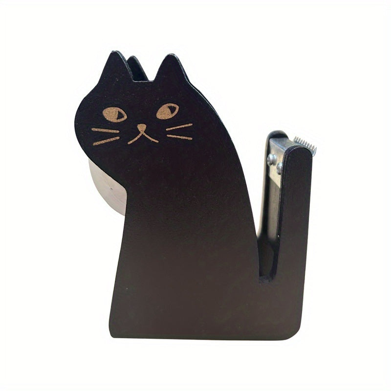 Add a Touch of Whimsy to Your Desk: Wooden Cat-Shaped Tape Cutter