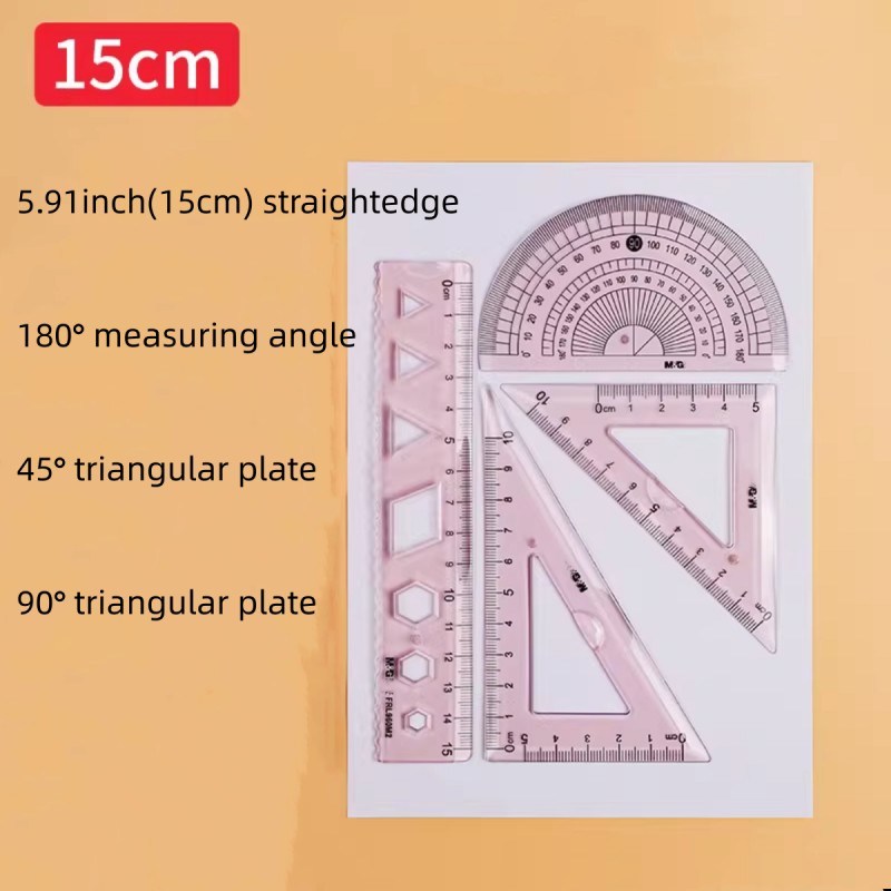 Simple And Multifunctional Drawing Learning Rulers Set Of 4pcs