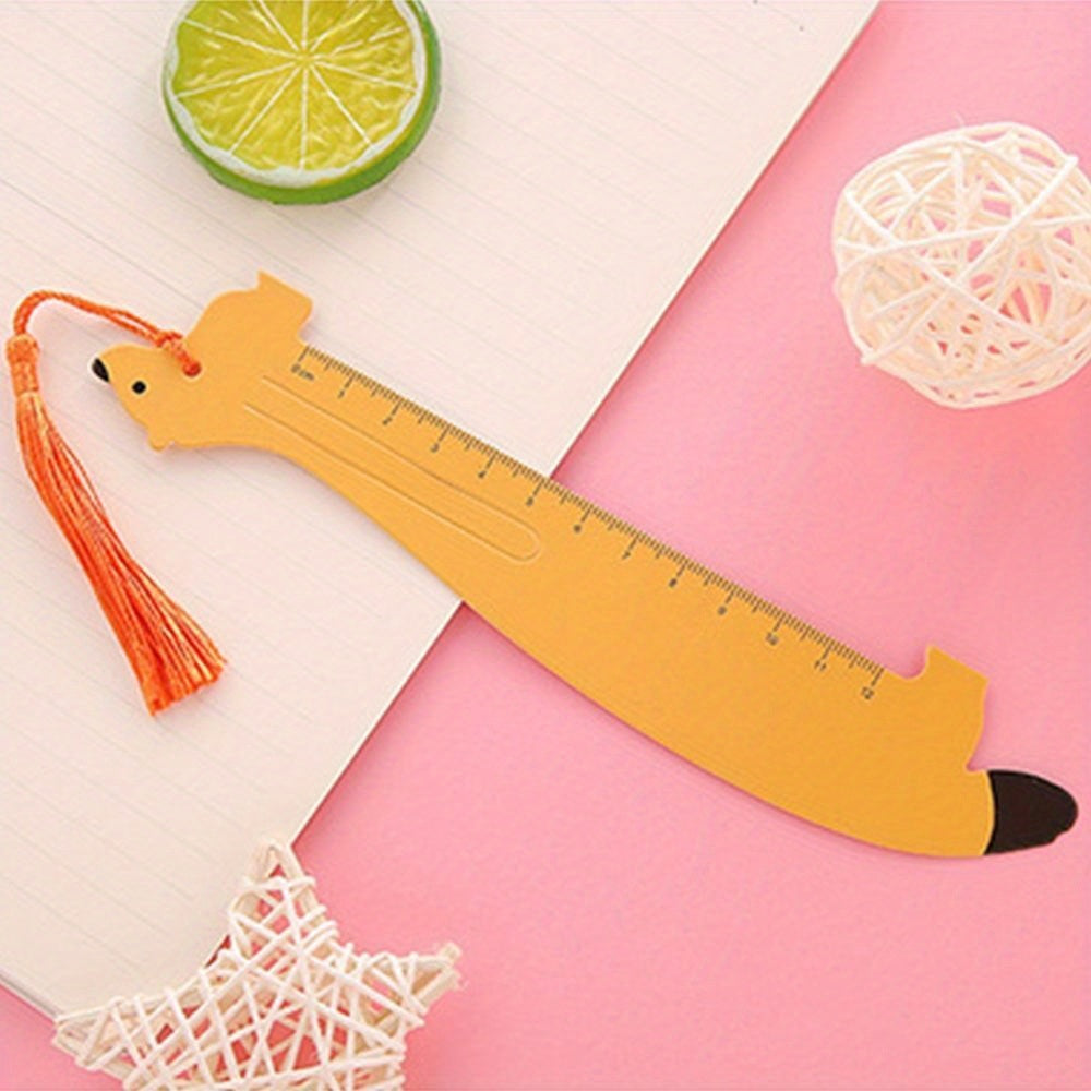 2pcs Cartoon Pet Straight Ruler Bookmarks 5.91inch Scale Ruler Learn Kawaii Stationery Office School Supplies