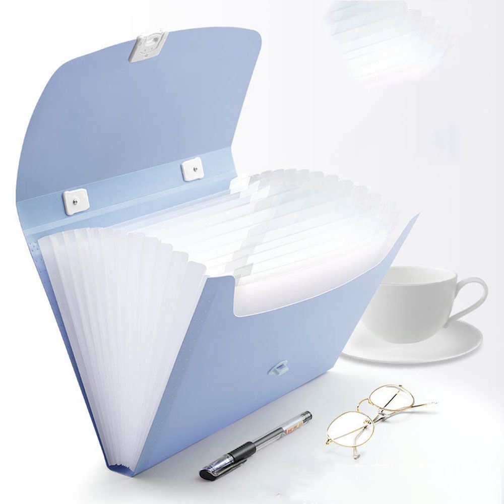 13 Grids Handheld File Folder Organ Box Bag Multi-function Organizer Storage Holder Office Document A4 Paper Folder