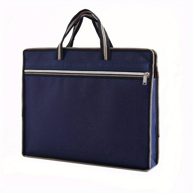 Stylish Business Briefcase - Large Capacity Notebook Bag with Double-zipper & Portable Design