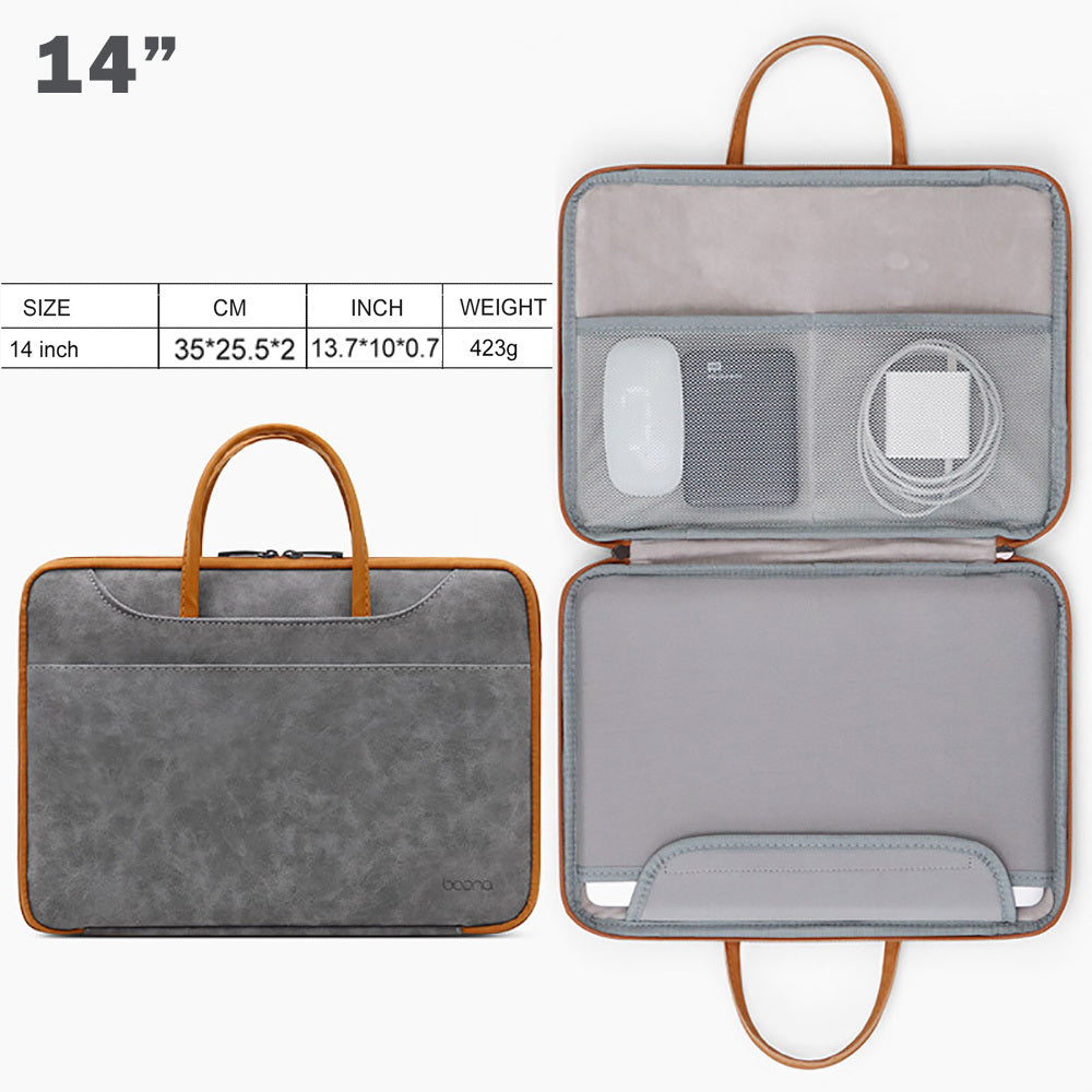 13.3/14/15.6 Inch Laptop Bag, Waterproof Sleeve Case, Men Women Briefcase With Organizer