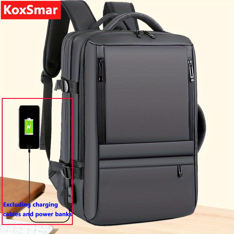 17.3 Inch Computer Laptop Carry Bag Office Designer Waterproof Business Laptop Briefcase Bag Backpacks For Men Women, Water Resistant College School Airline Approved Work Bag With USB Charging