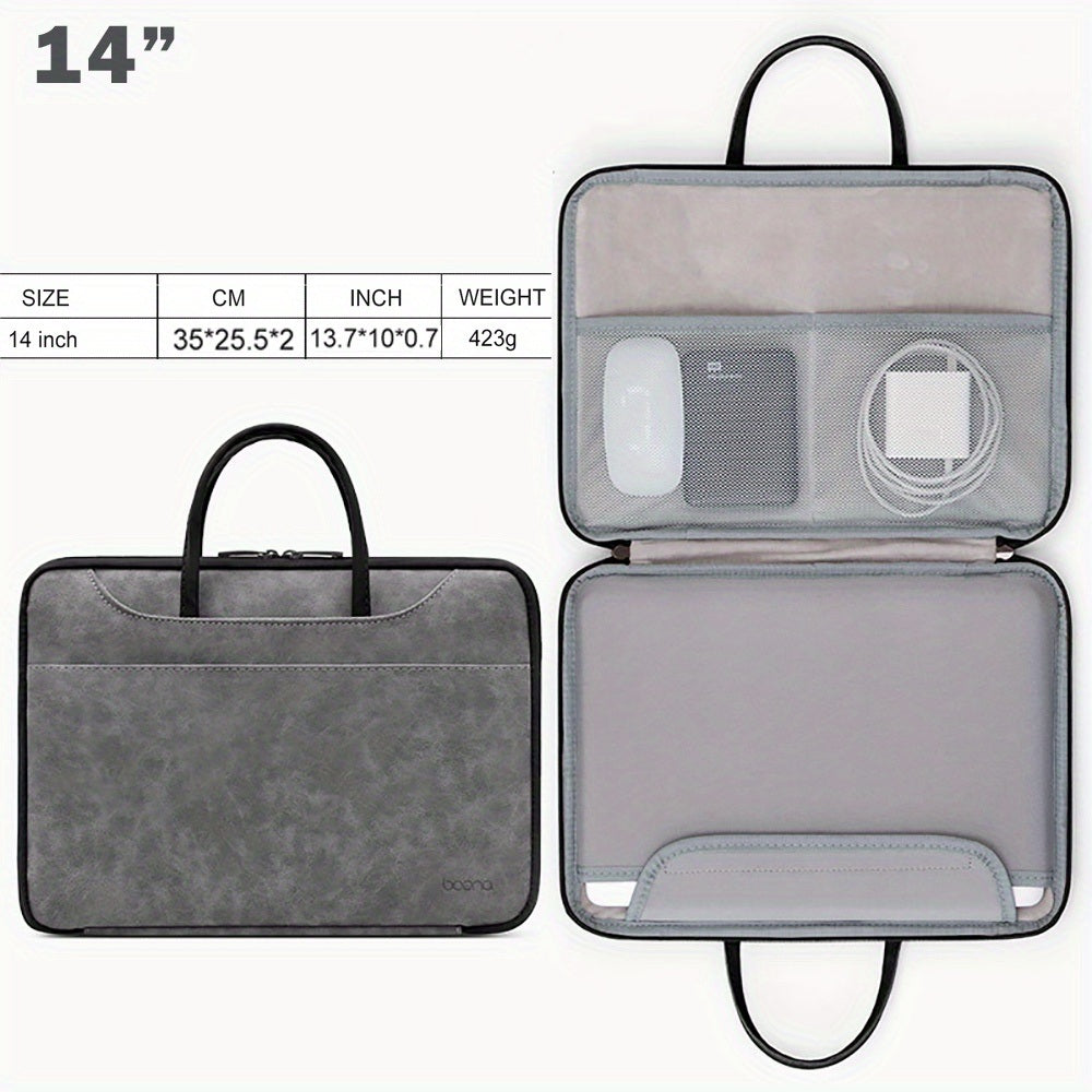 13.3/14/15.6 Inch Laptop Bag, Waterproof Sleeve Case, Men Women Briefcase With Organizer